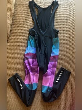 Montella Womens Gel  Padded Cycling Bib Pants Zippers Breathable Biking black